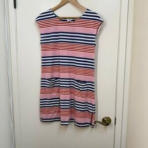BODEN Shift Dress Womens S Striped Cotton Beach Swim Coverup Casual Comfortable